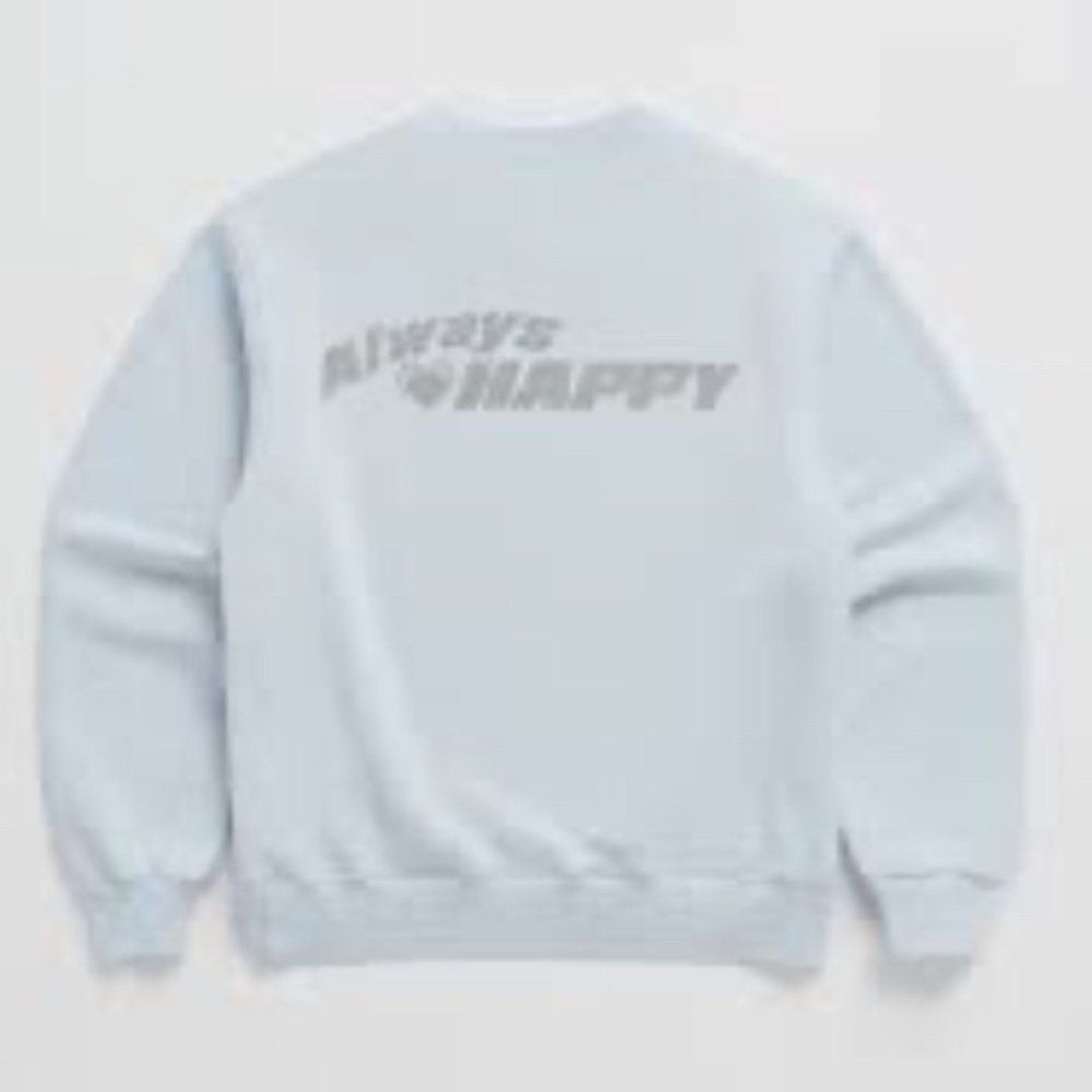 Madhappy always happy‎ fleece crewneck light blue sweatshirt size xl